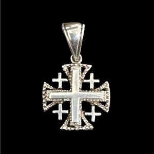 Jerusalem Cross pendant 925 stamped sterling silver